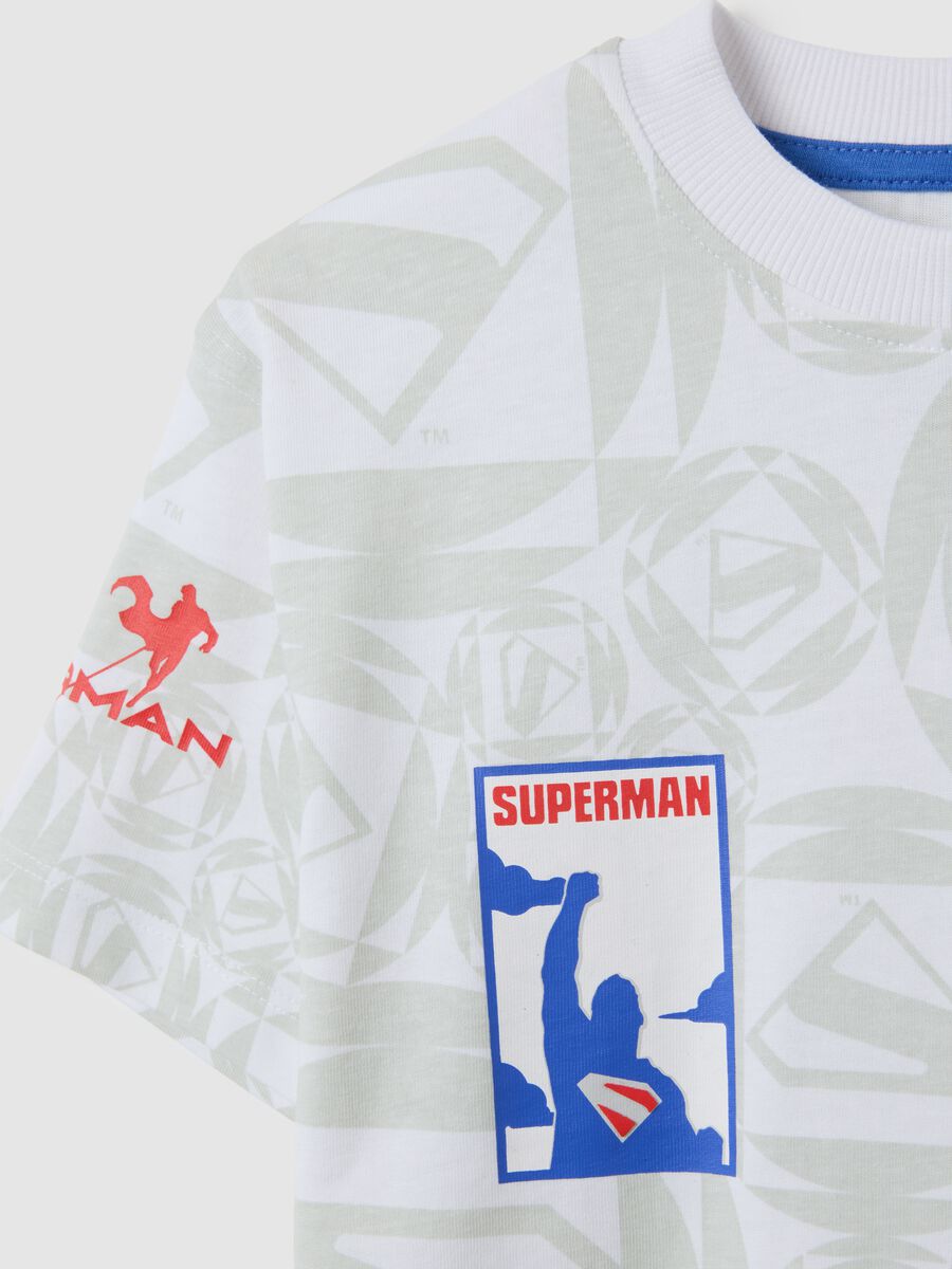 Multicolour pure cotton children's T-shirt with Superman print_3