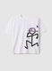 Boy's white pure cotton oversized fit t-shirt with print_3