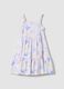 White pure cotton girls&rsquo; dress, regular fit, with seaside prints_0
