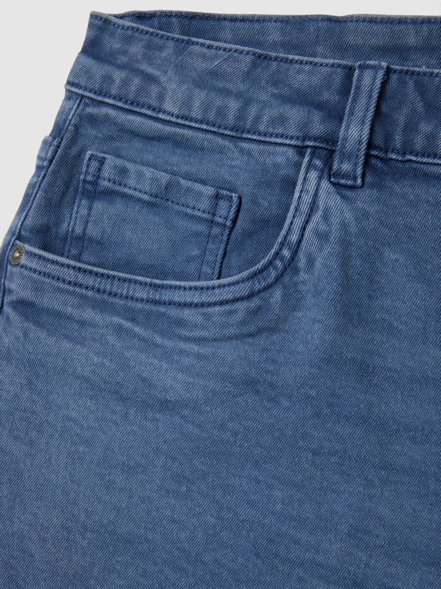 Men's Stretch Denim Beige Bermuda Shorts_1