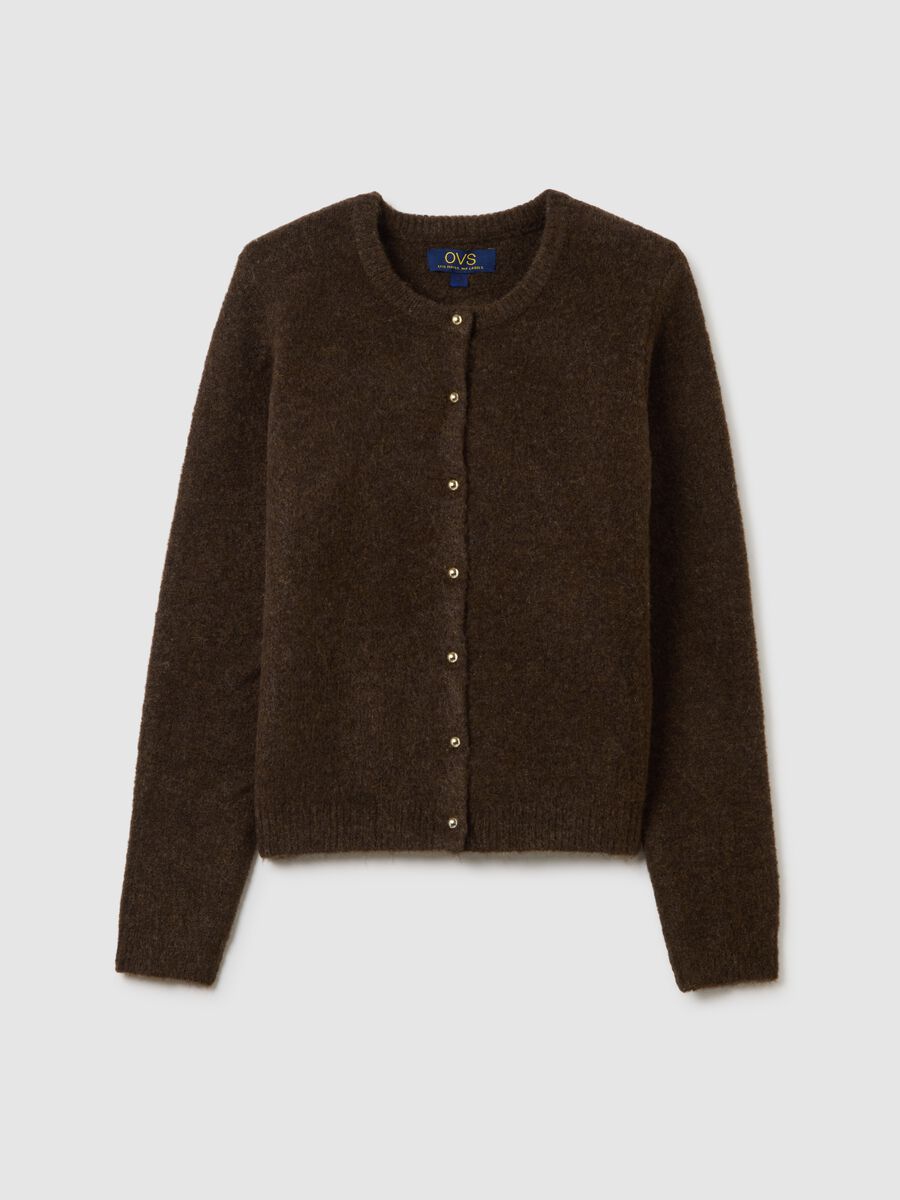 Brown regular fit cardigan_4