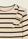 Beige striped long-sleeve stretch cotton top for baby girls_1