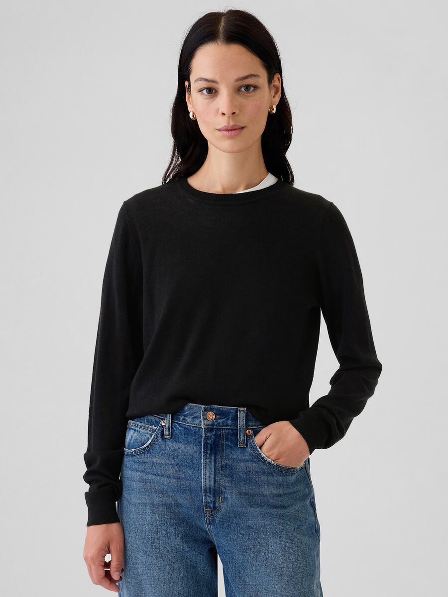 Merino wool pullover with round neck_0