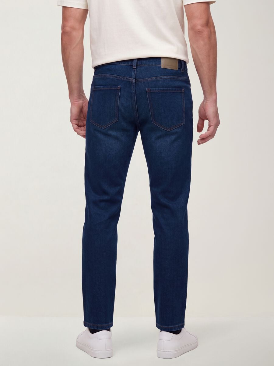 Blue denim jeans in cotton-viscose blend, regular fit_3