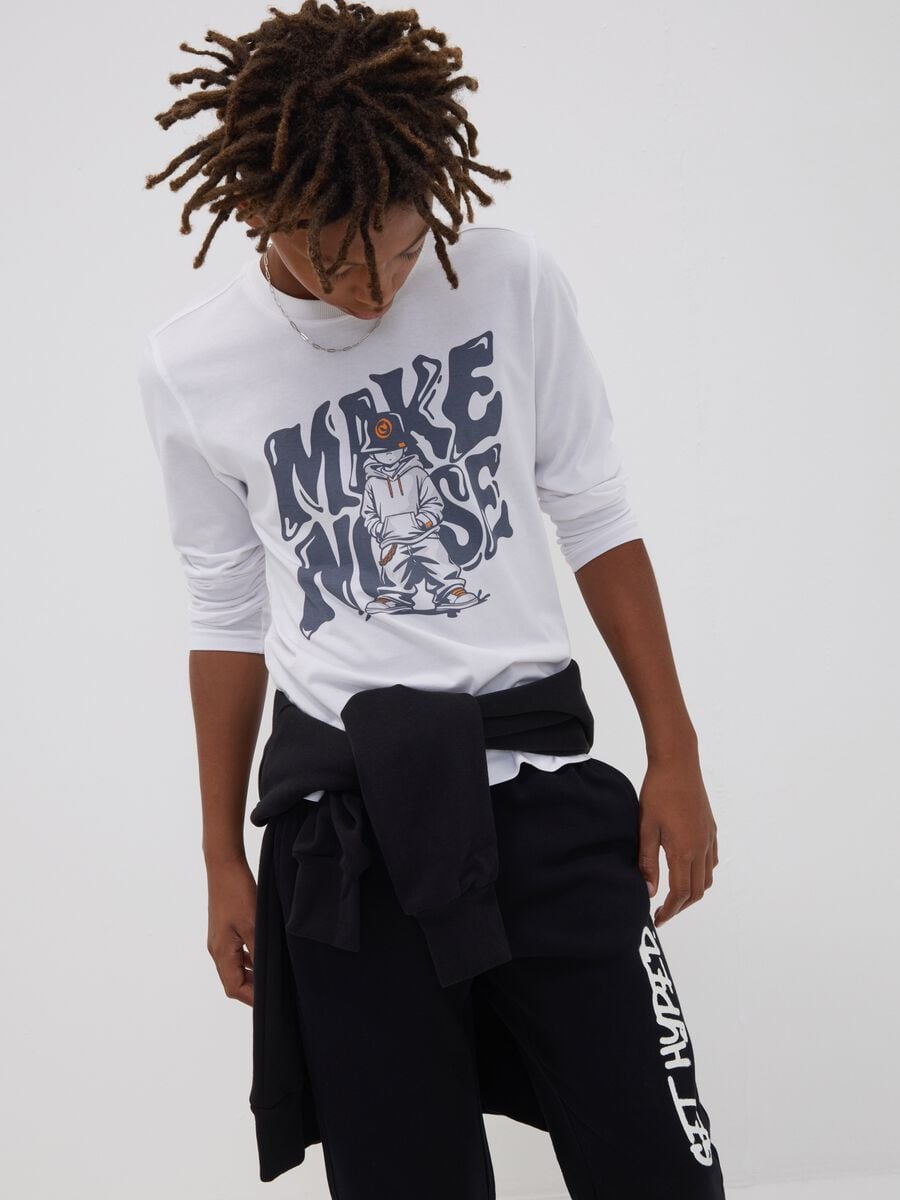 Boys&rsquo; white relaxed-fit T-shirt in pure organic cotton_0