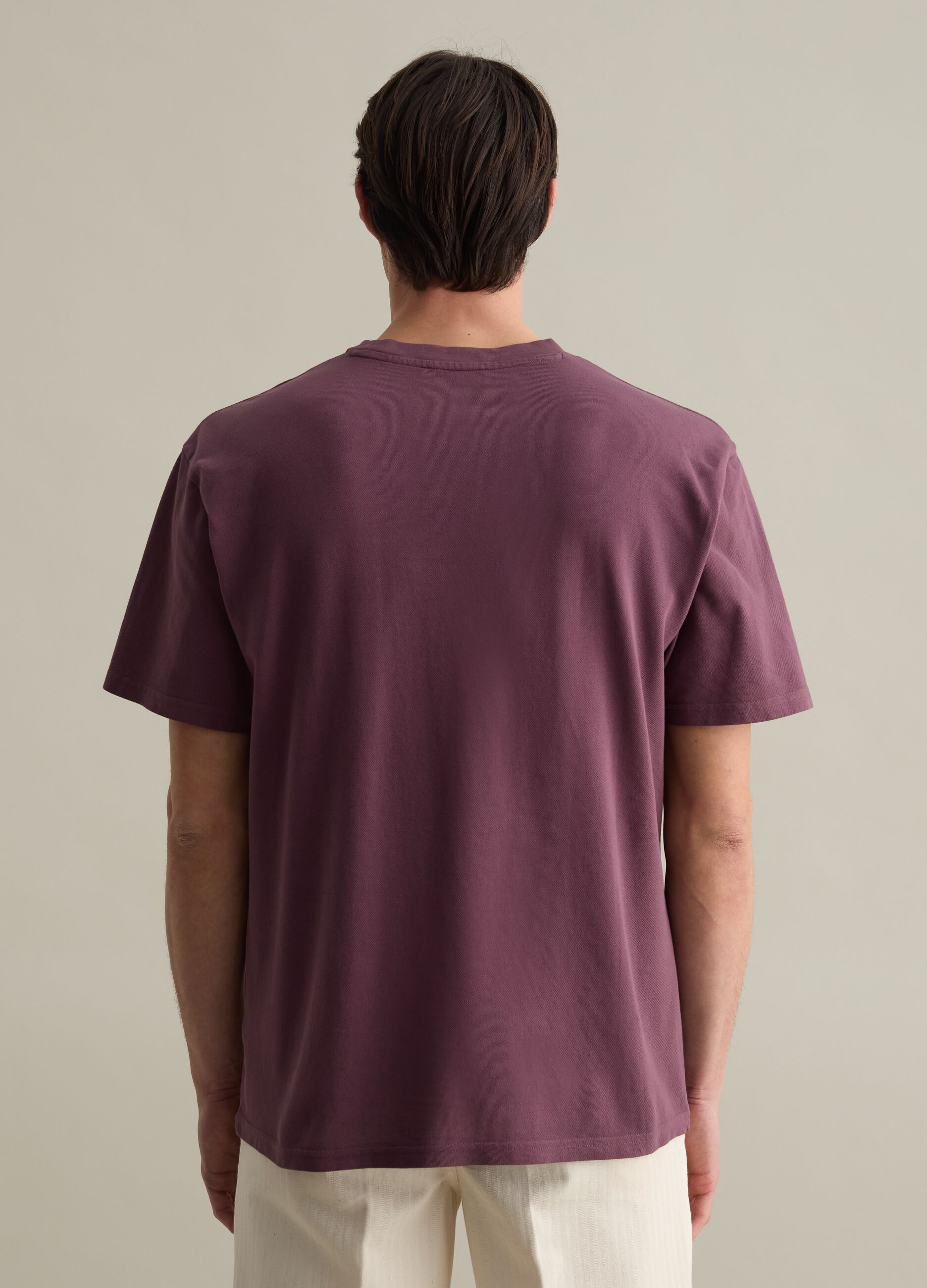 Solid colour cotton T-shirt