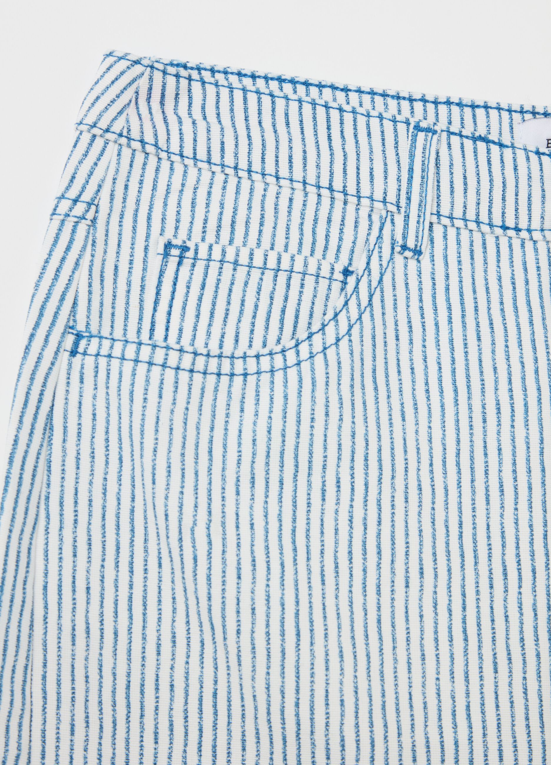 Striped midi skirt with split