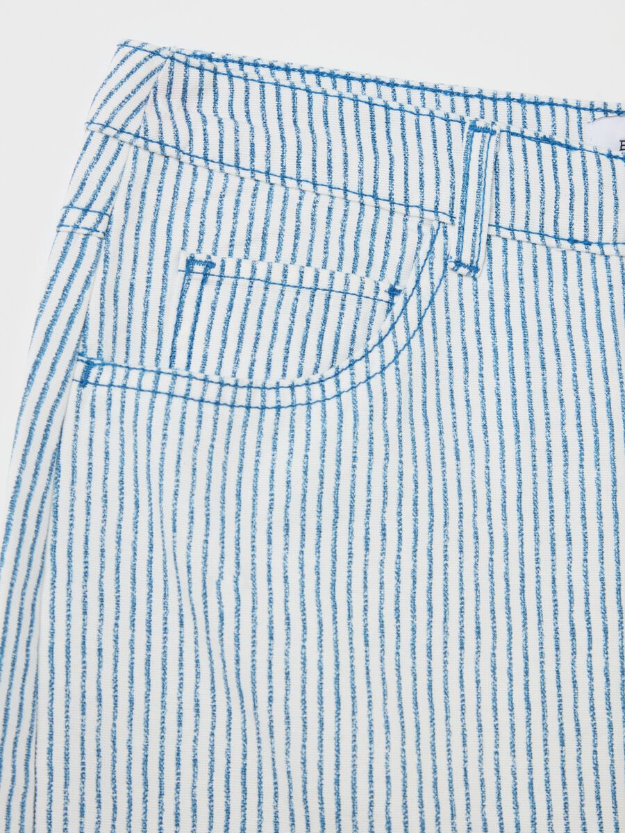 Striped midi skirt with split_5
