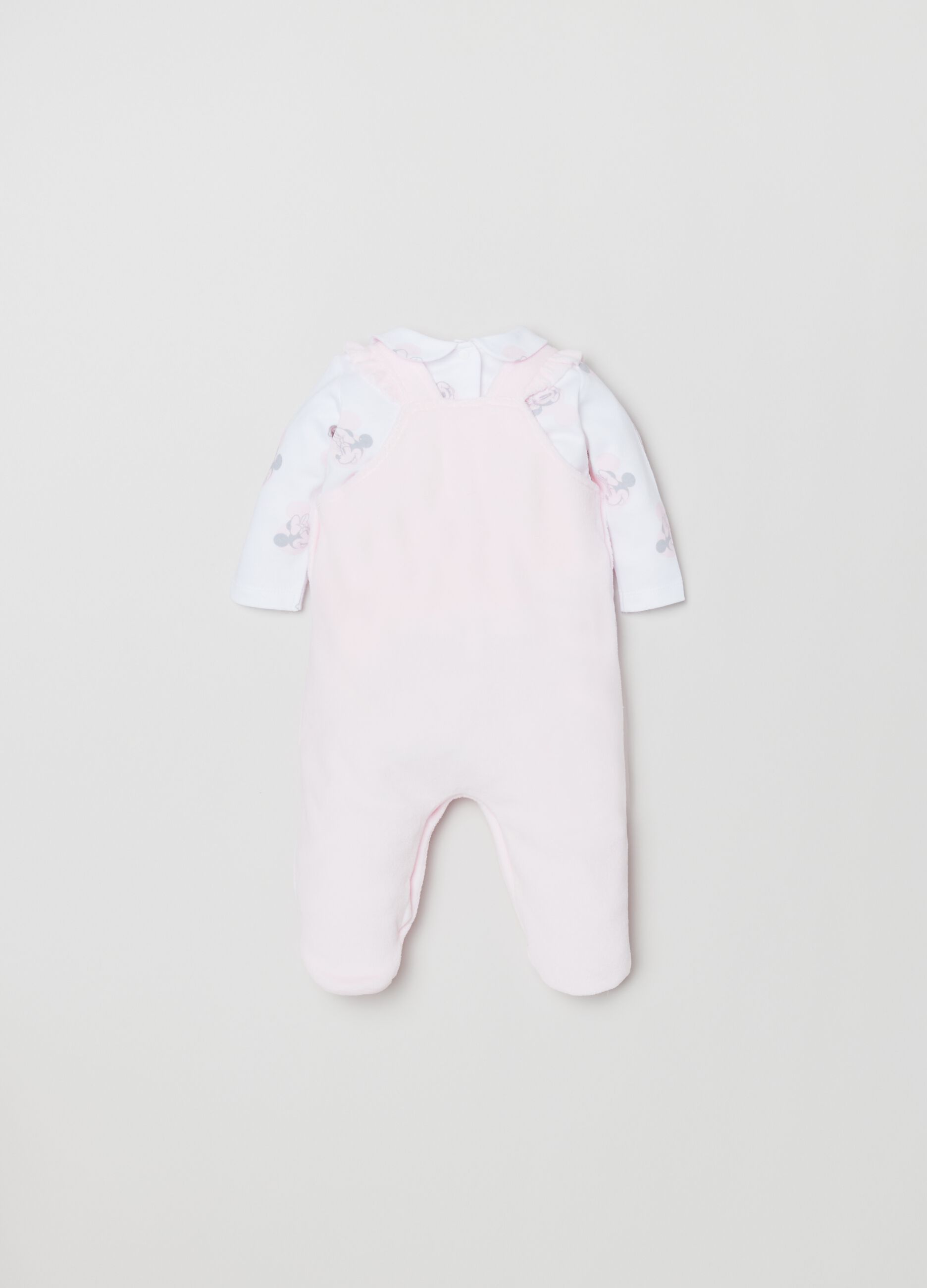 Set t-shirt e salopette con piedini Minnie_1