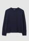 Blue Knitted Sweater with Round Neck_4