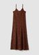 Long brown crochet dress with V-neck, regular fit_4