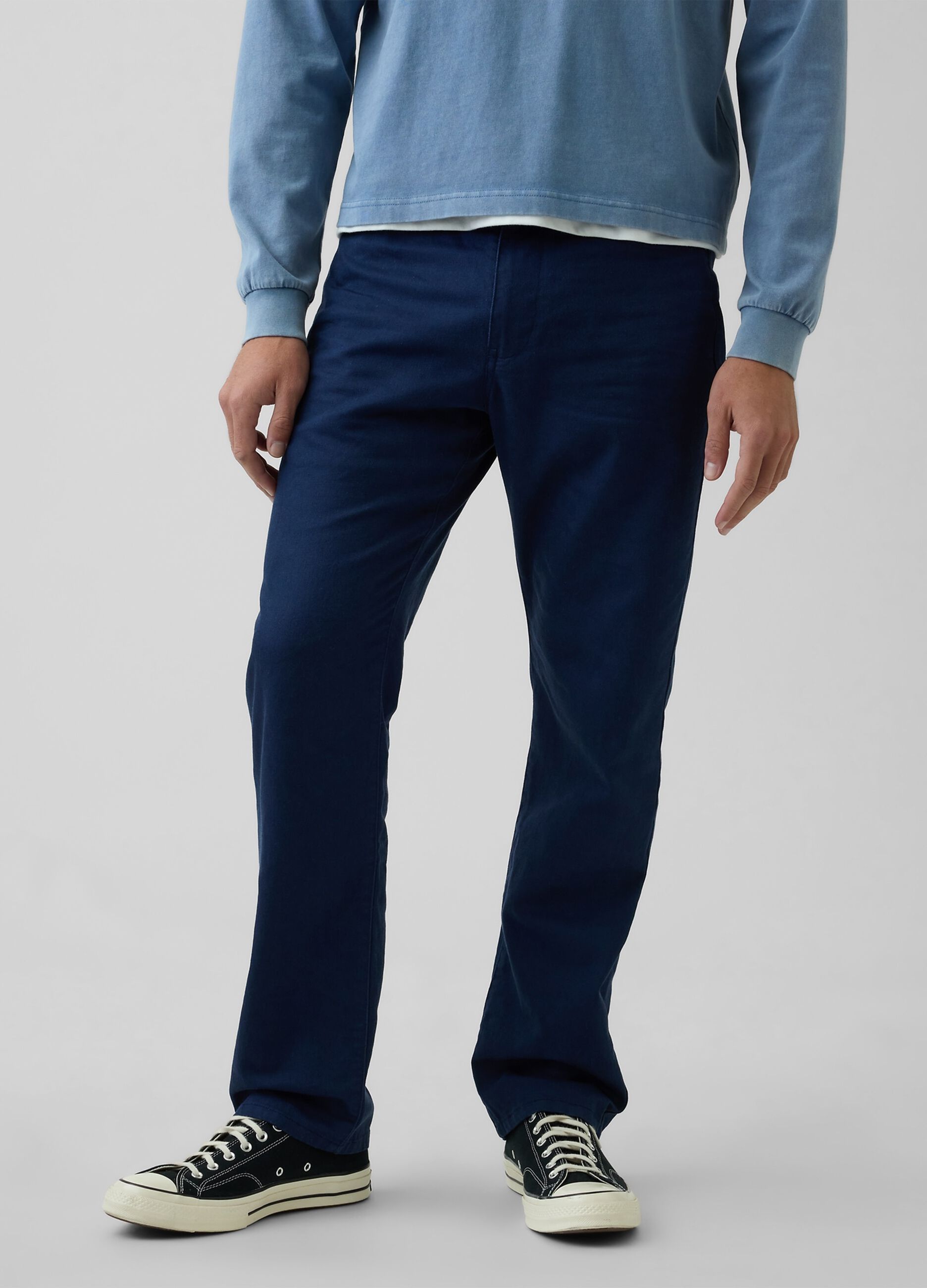 Linen and cotton-blend trousers