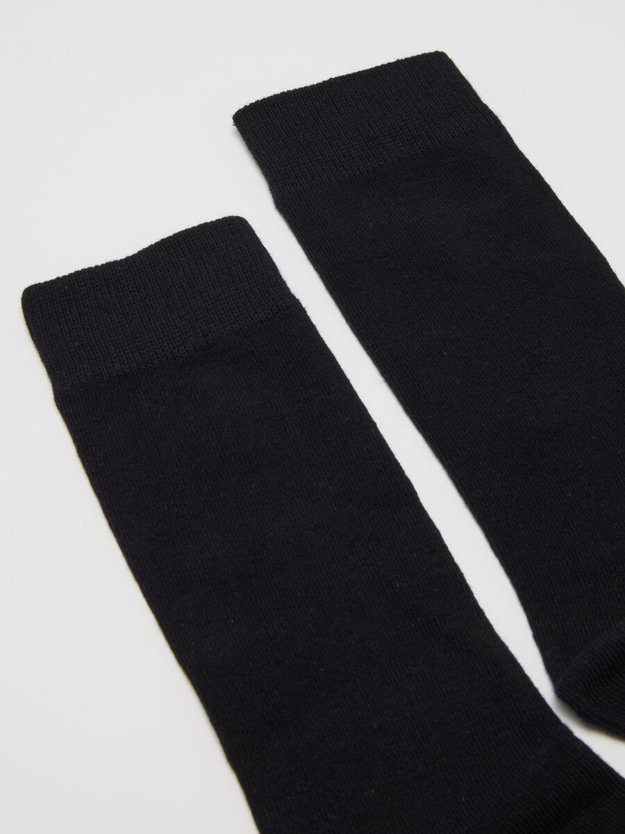 Black Cotton Blend Socks Tripack_2