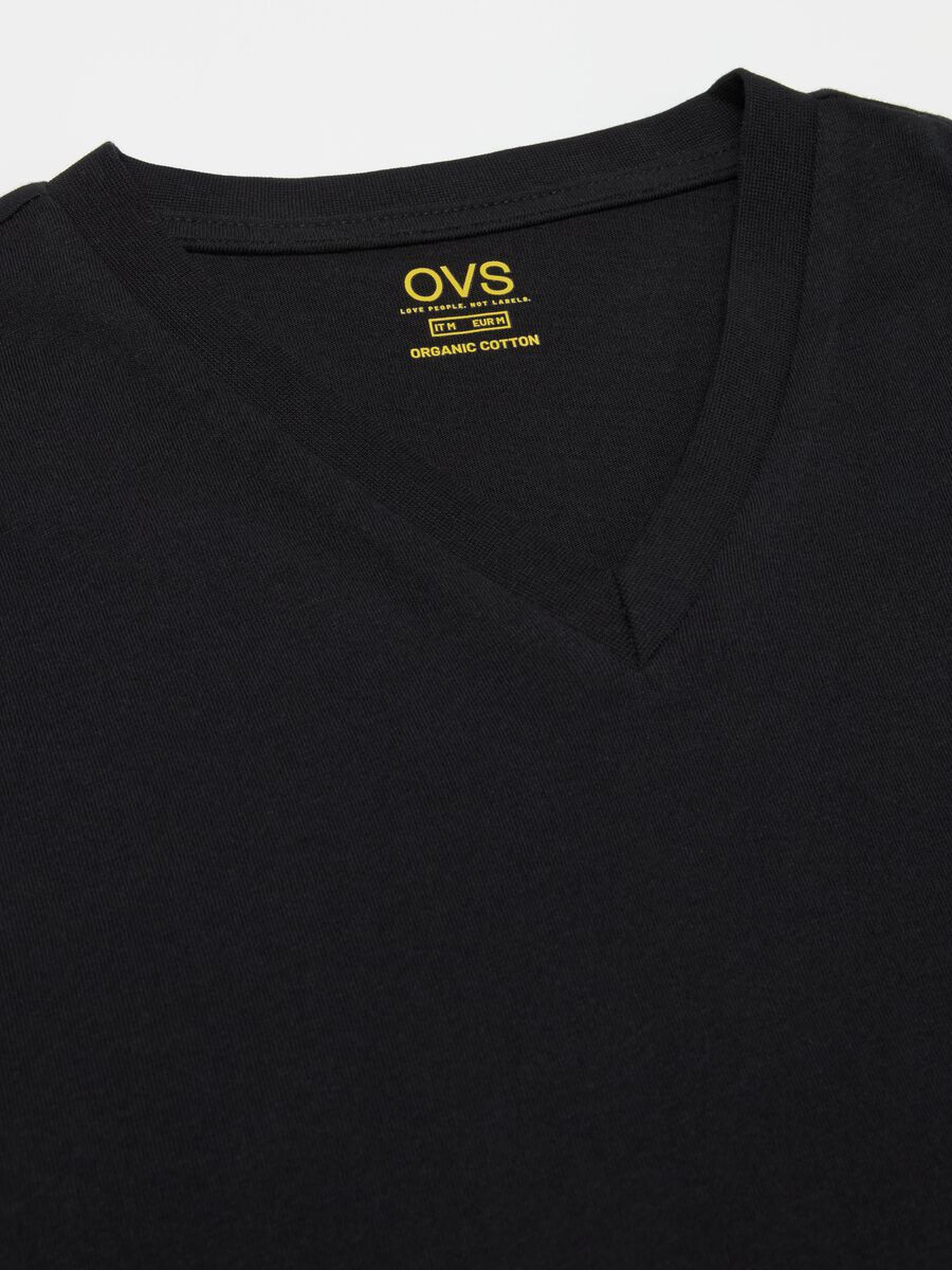 T-shirt intima in cotone bio con scollo a V _5