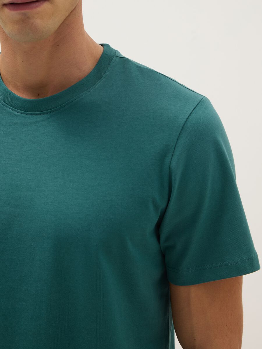 T-shirt in puro cotone verde regular fit_3