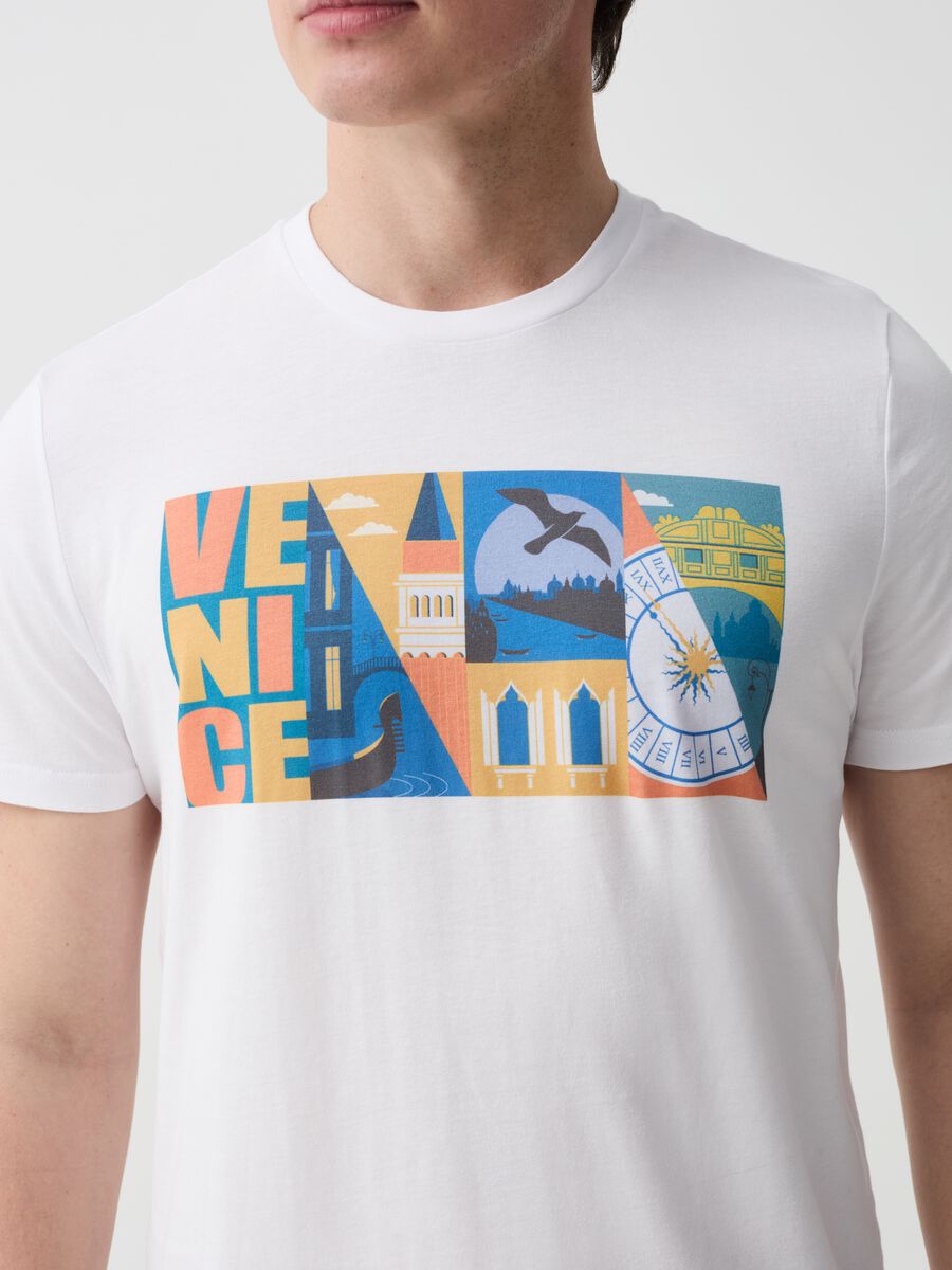 T-shirt in cotone con stampa Venezia_1