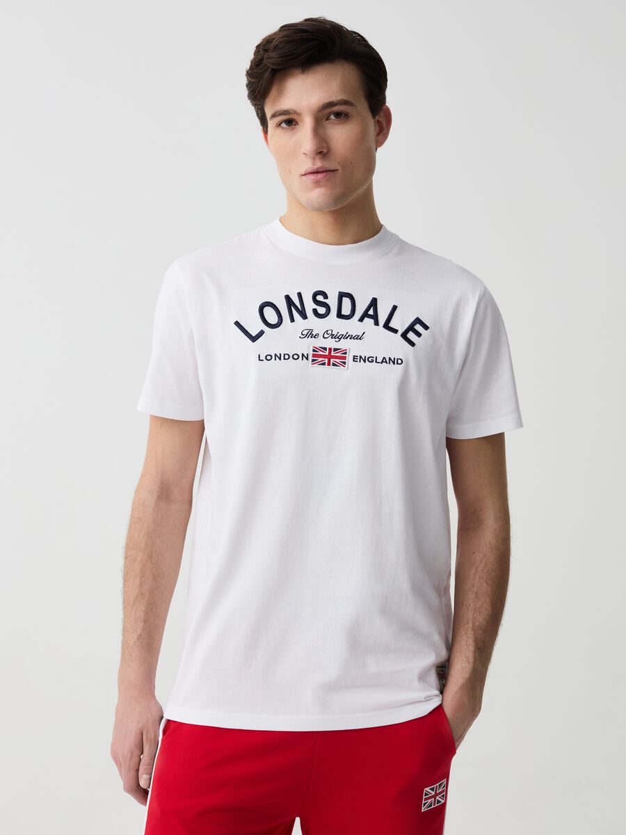 Cotton T-shirt with embroidered logo_0