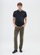 Green stretch cotton slim fit trousers_0