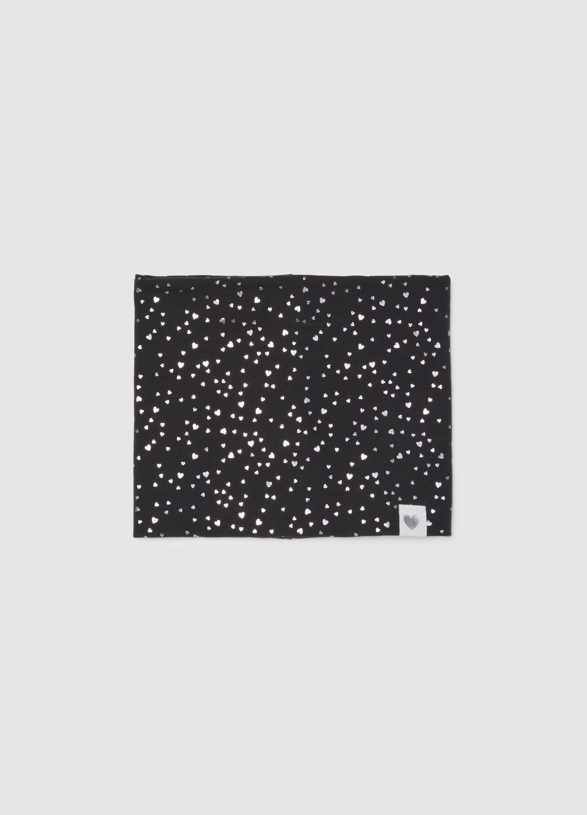 Girls' black stretchy cotton neck warmer