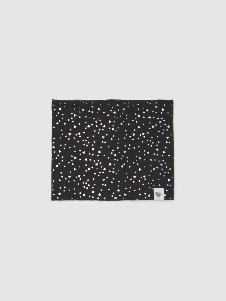 Girls' black stretchy cotton neck warmer_0