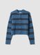 Light blue striped stretch-wool cardigan, regular fit_0