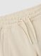 Girls' beige wide-leg pure cotton trousers_1