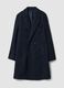 Indigo blue wool and viscose-blend coat_0