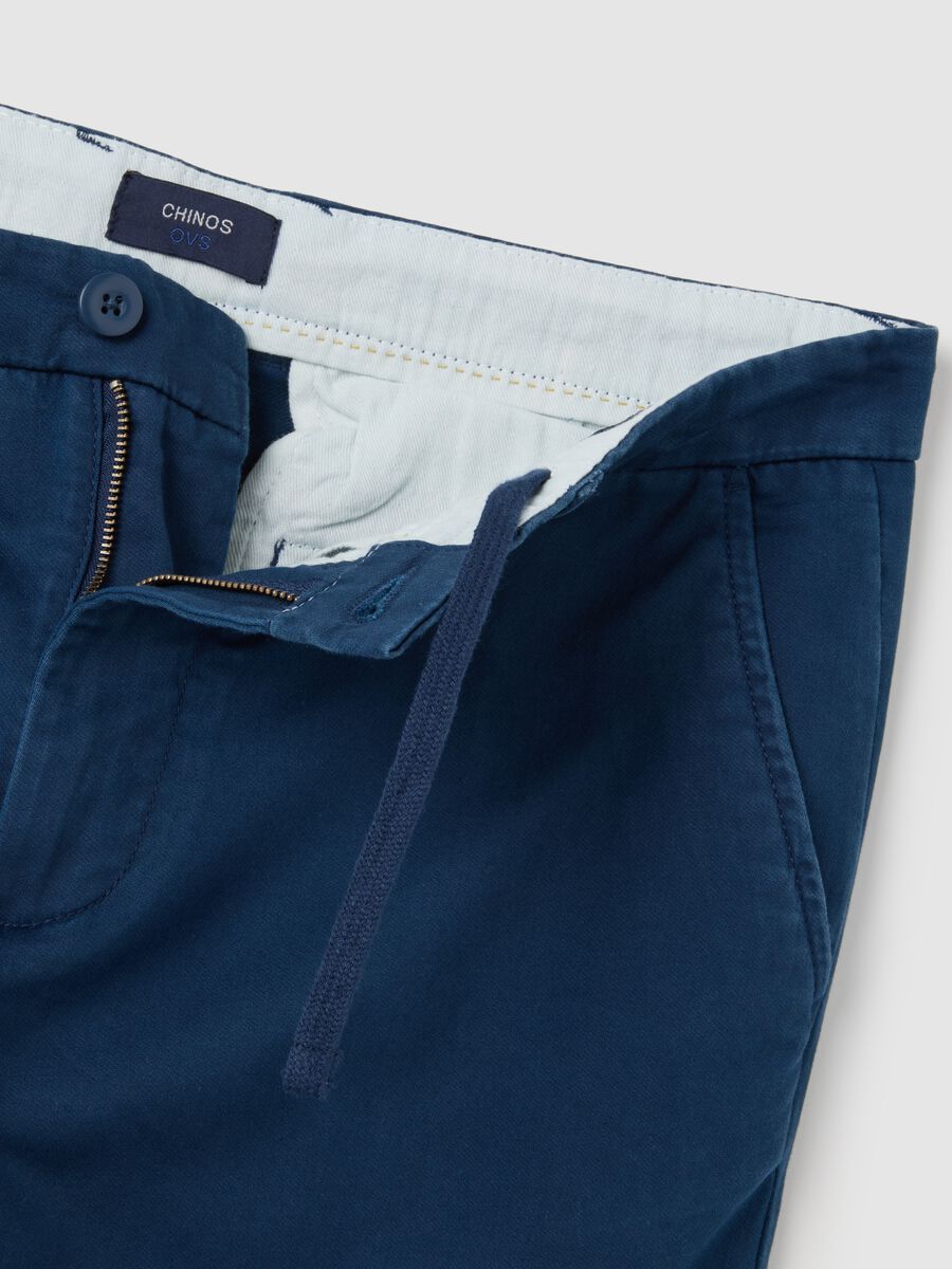 Blue cotton slim fit trousers_5