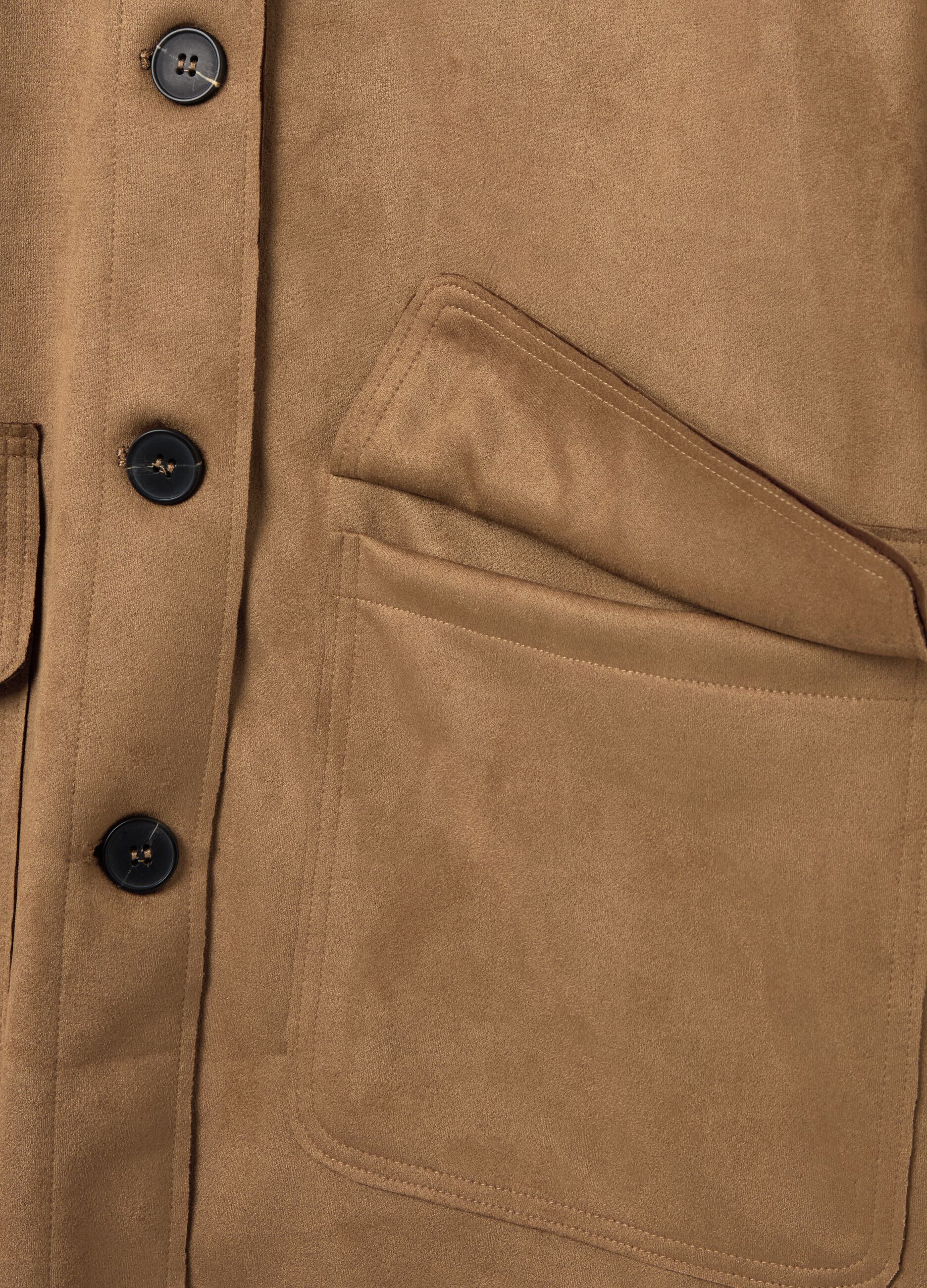 Curvy suede shacket