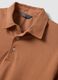 Brown pure cotton slim-fit short-sleeve polo shirt_1