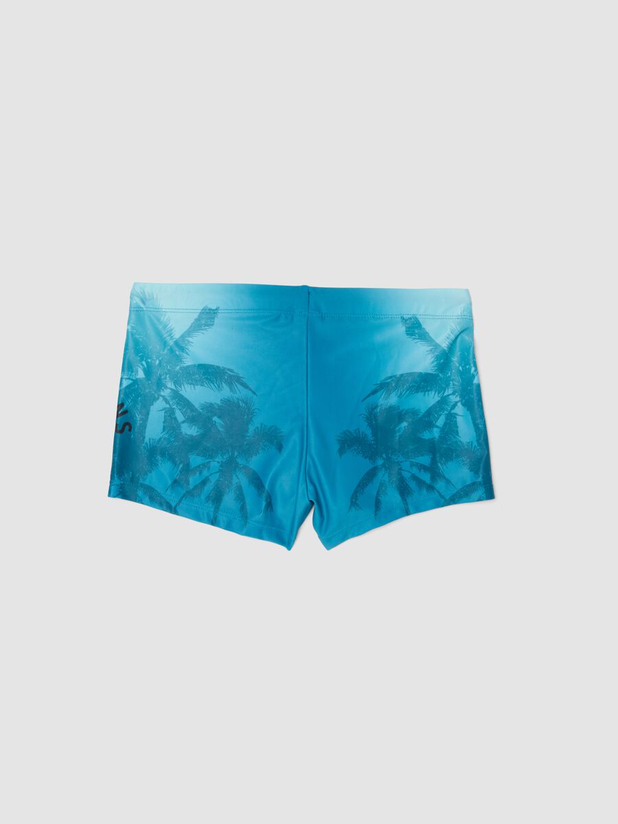 Blue stretch swim trunks_1