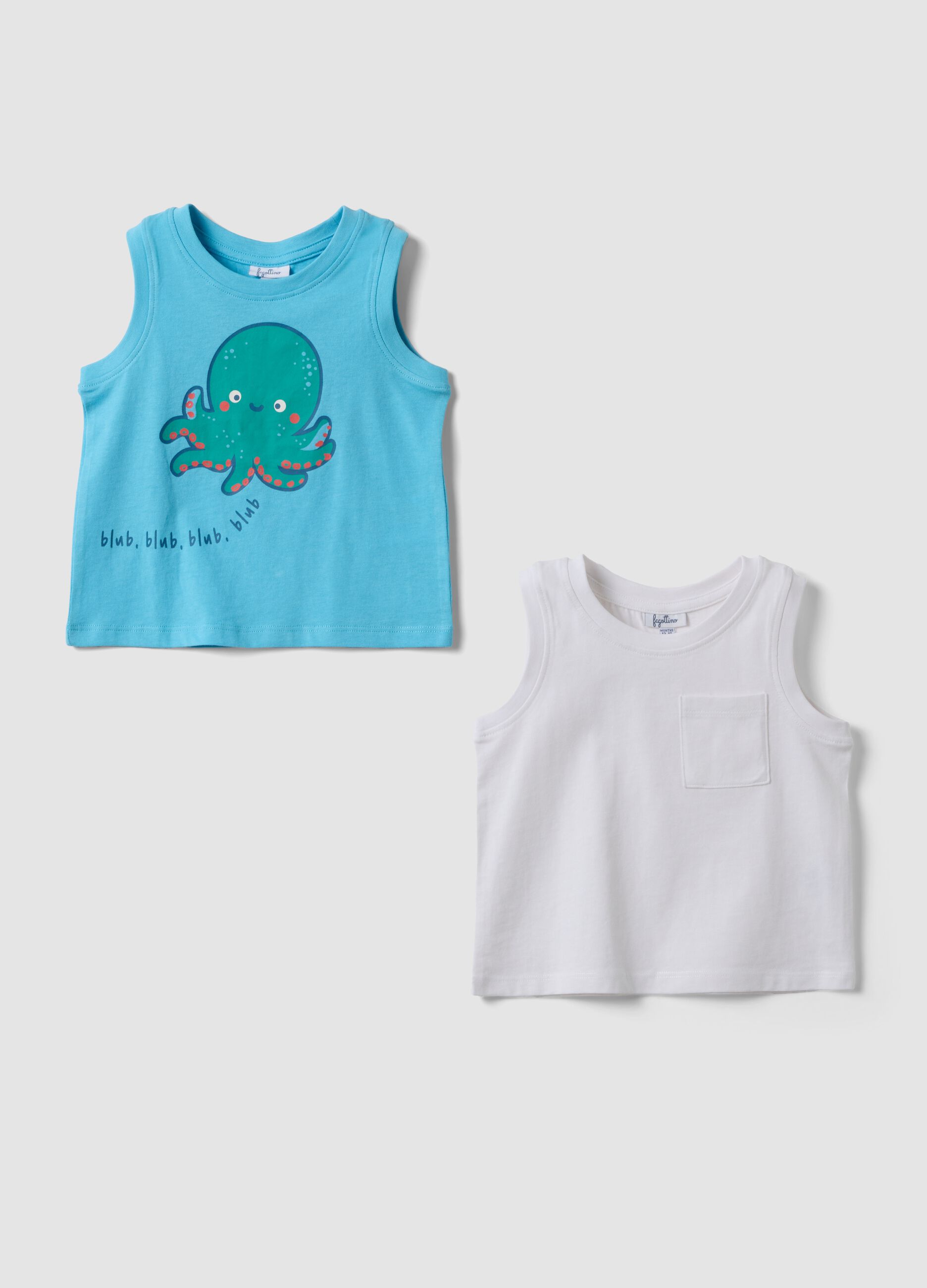 2-pack blue cotton tank tops