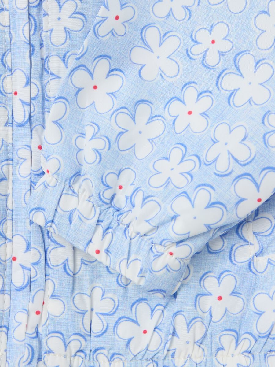 Waterproof jacket with hood and ditsy floral print_3