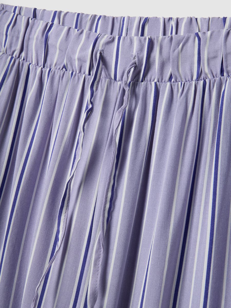 Purple striped viscose pyjama trousers with regular fit_5