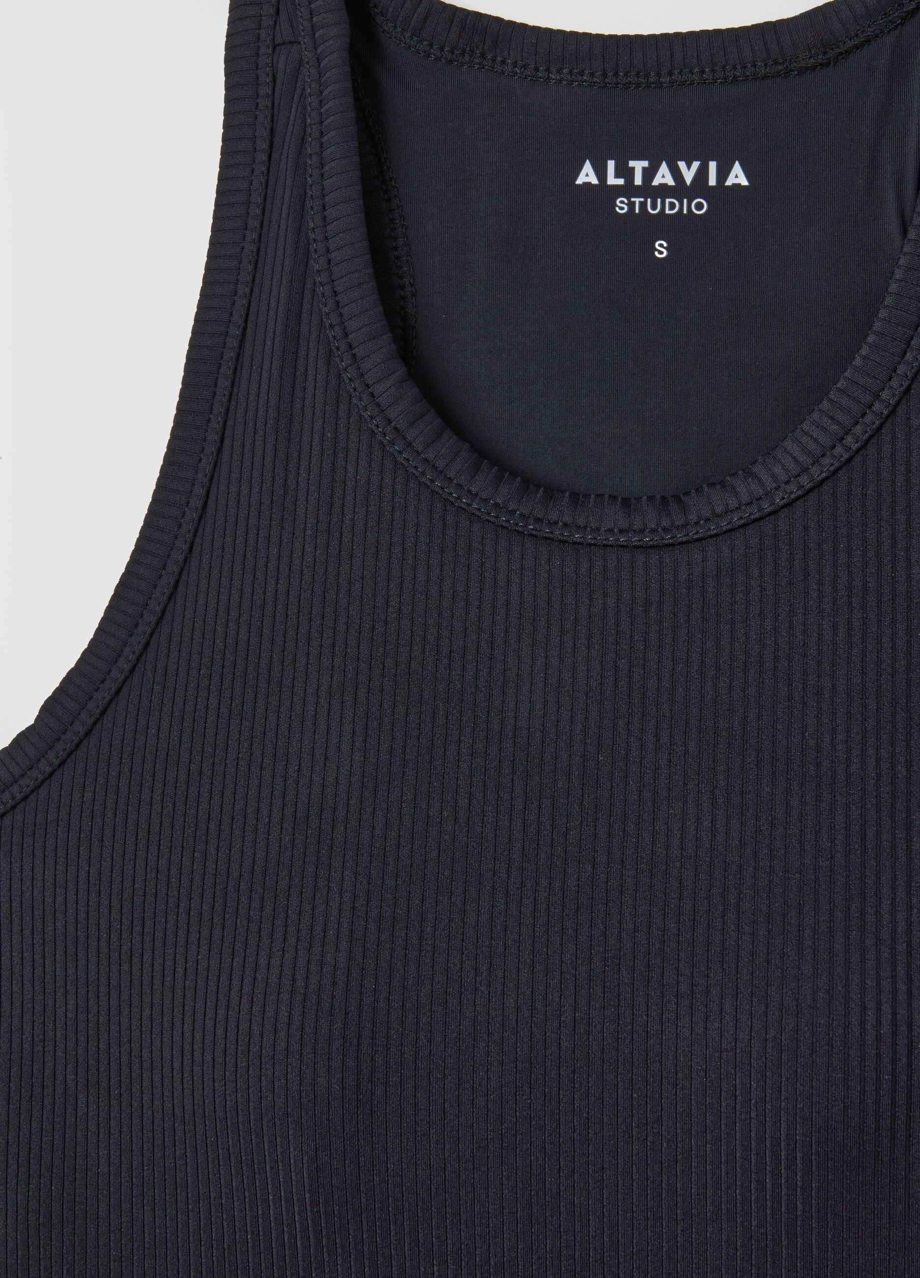Ribbed Technical Fabric Crop Tank Top ALTAVIA STUDIO