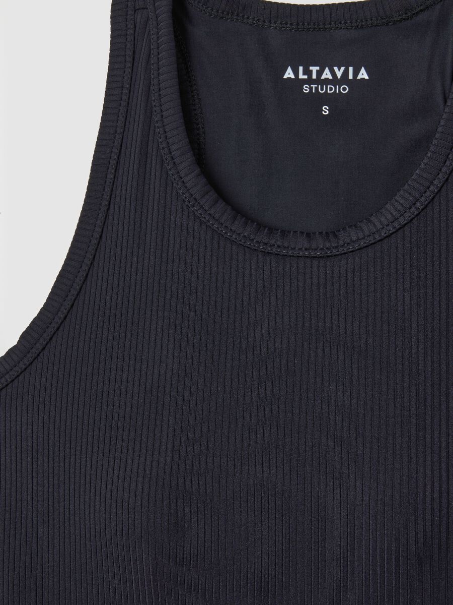 Ribbed Technical Fabric Crop Tank Top ALTAVIA STUDIO_5