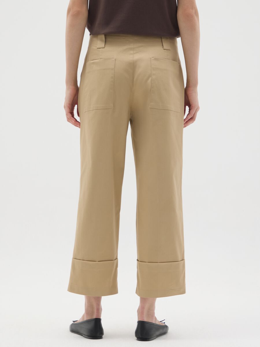 Beige cotton trousers regular fit_3