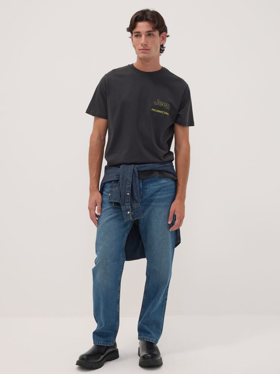 T-shirt grigia in puro cotone con stampa Jeep_2
