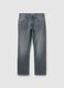 Men's comfort grey stretch cotton jeans_4