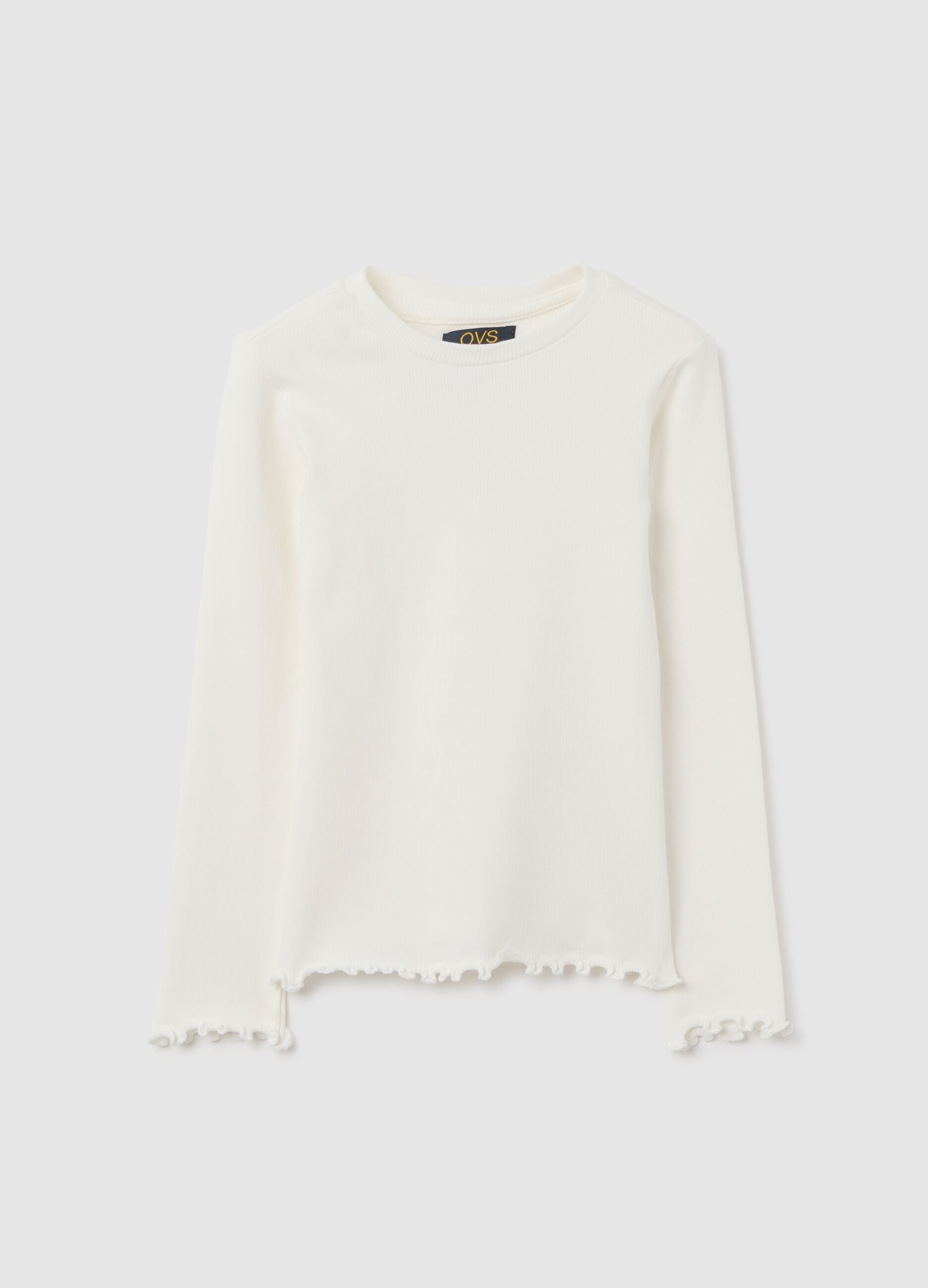 Girls' regular fit white cotton top