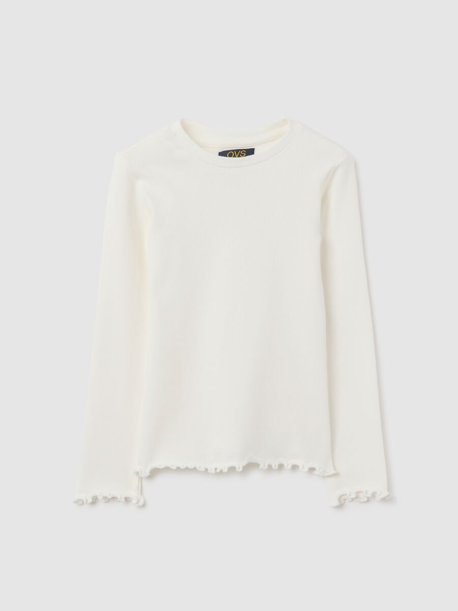 Girls' regular fit white cotton top_0