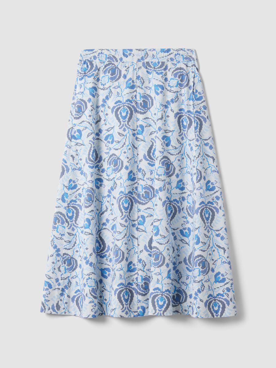 Pure cotton maxi skirt with floral print_4