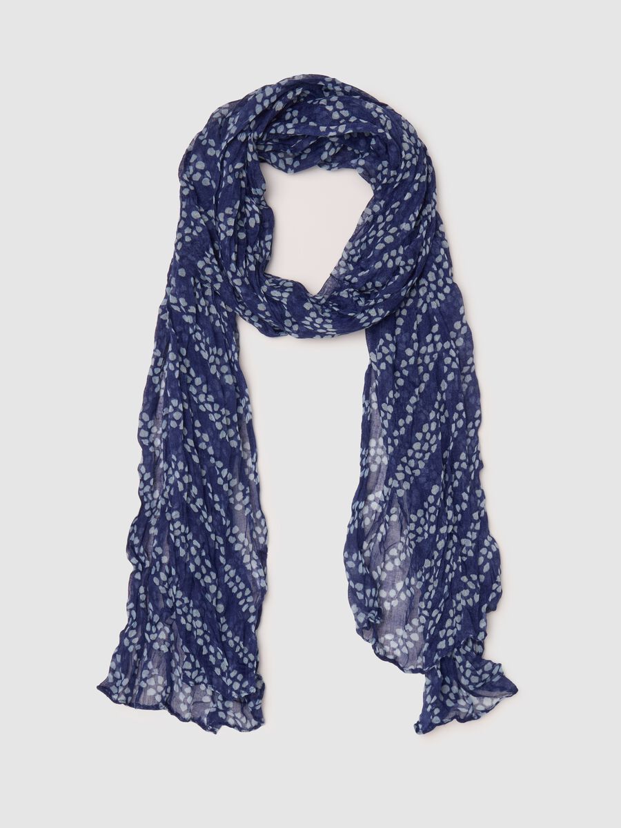 Crinkle-effect pashmina with all-over print_0