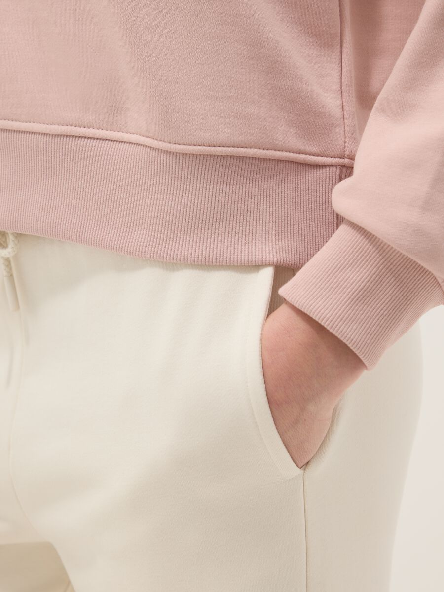 Pink cotton-blend sweatshirt in regular fit with round neck_3