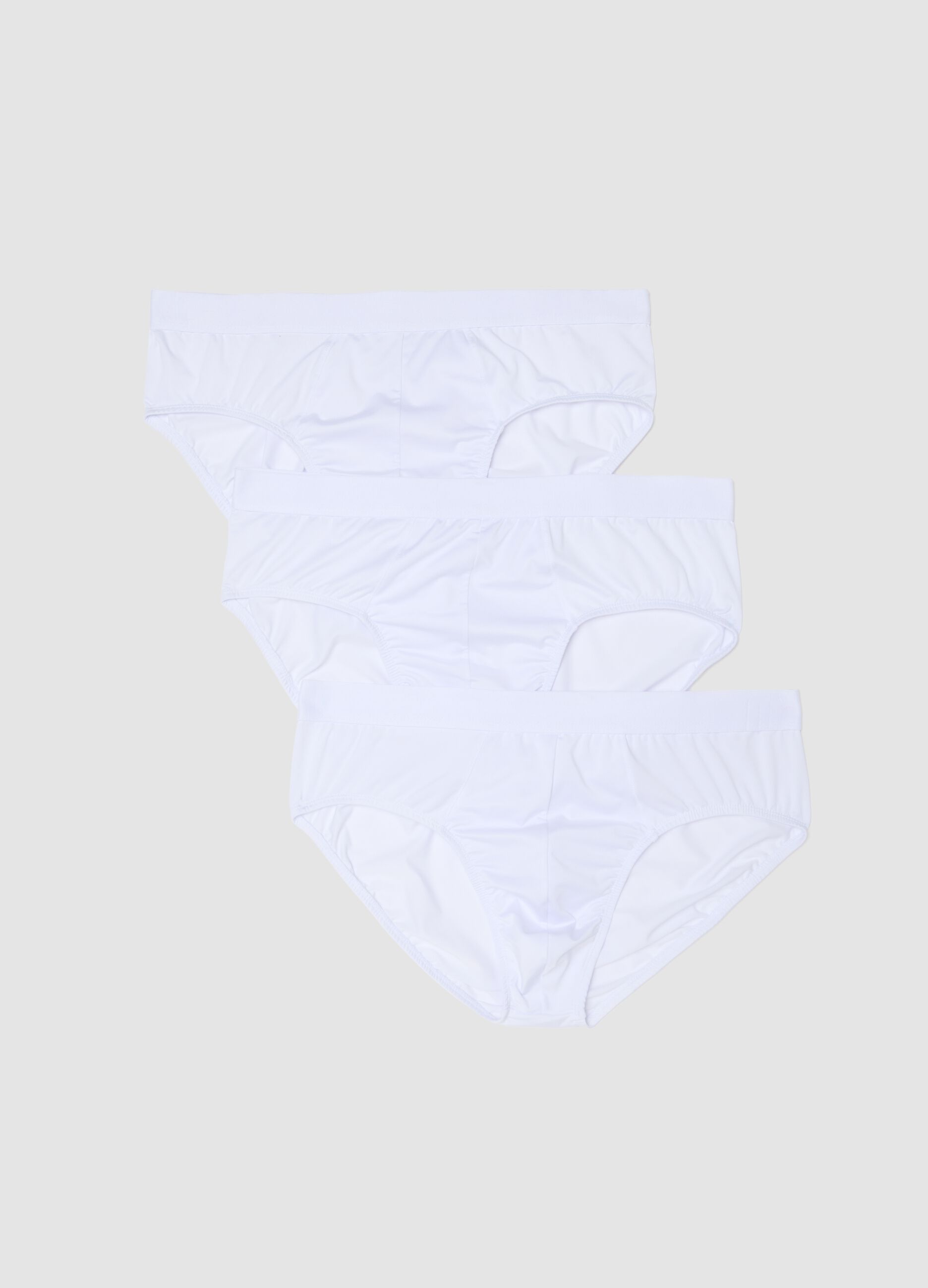 3-pack white stretch-fabric briefs