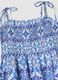 Abito lungo blu in puro cotone con spalline annodate_5