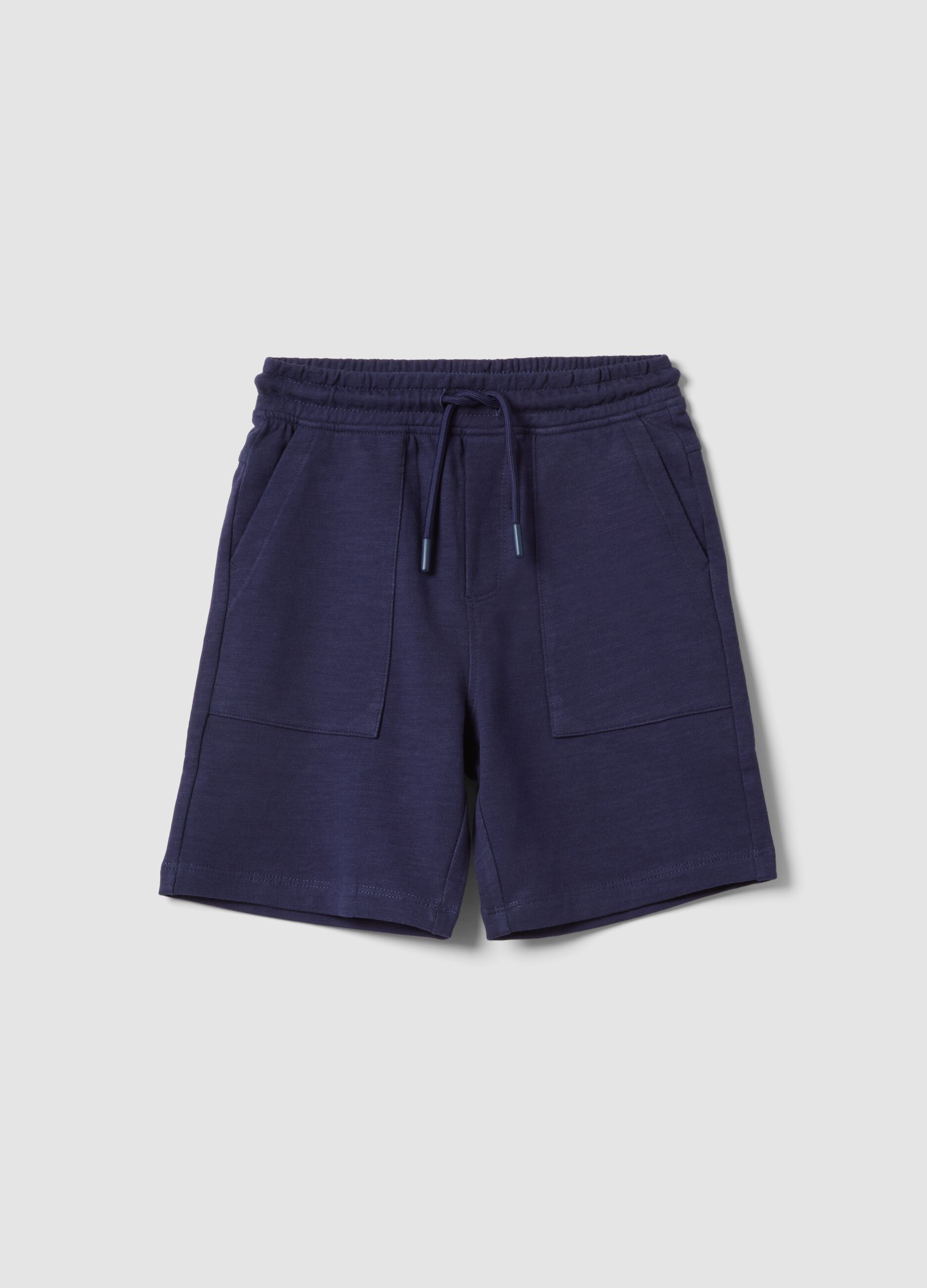 Boys&rsquo; blue pure cotton shorts with elasticated waist