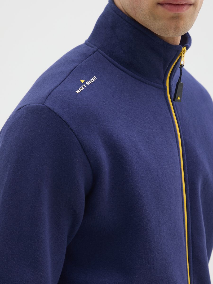 Children's blue cotton blend sweatshirt with zip_3