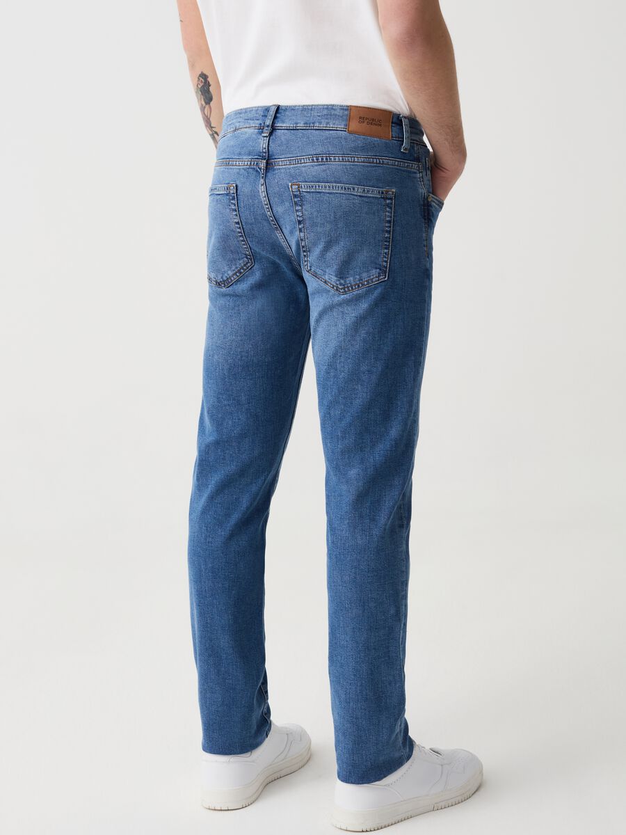 Jeans slim fit in cotone cross hatch_2