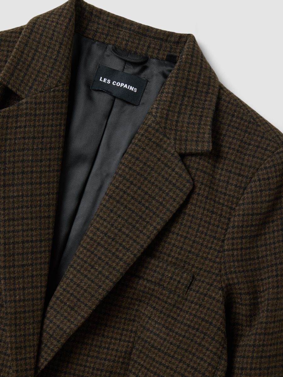 Brown wool-blend blazer with classic lapels_5